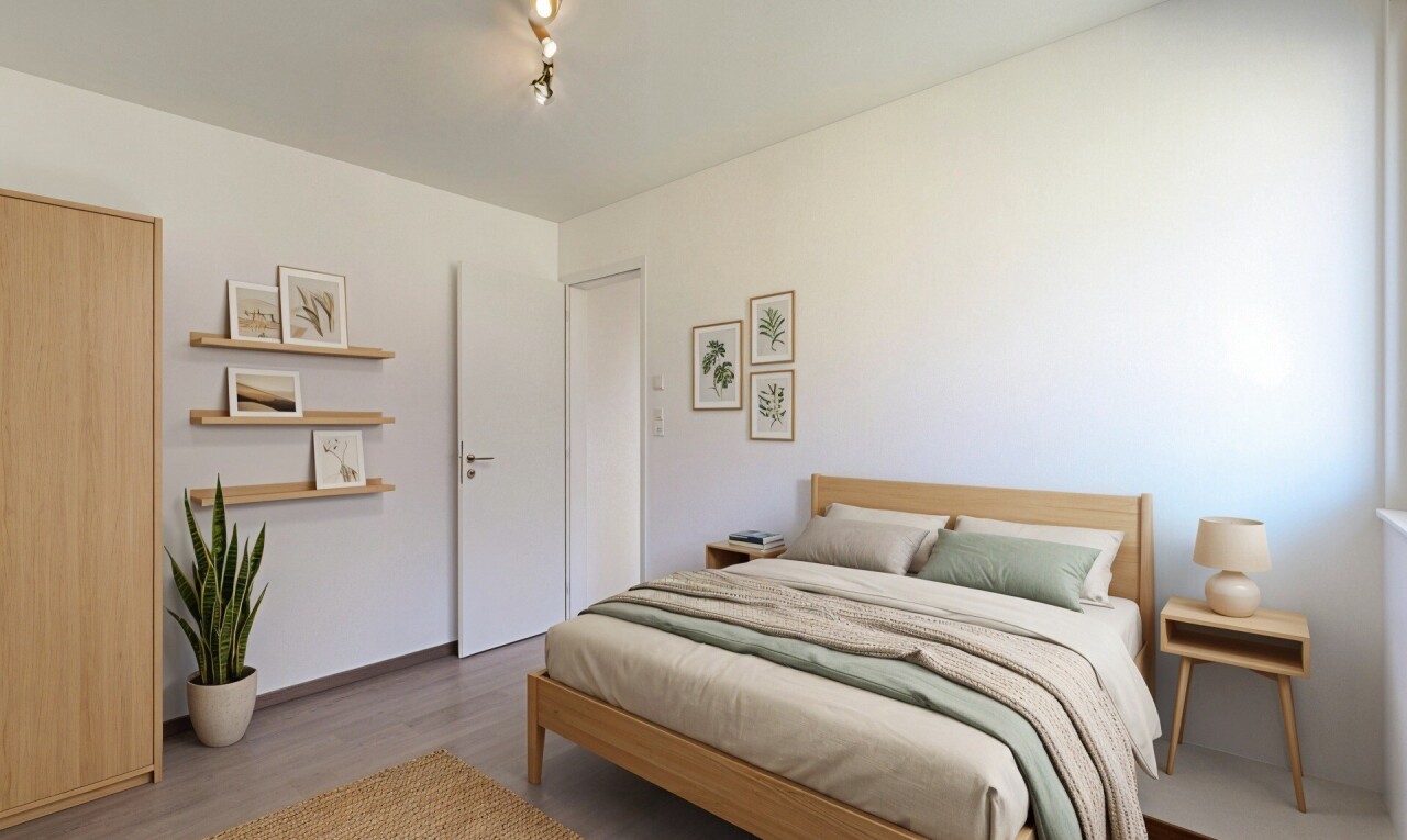 pièce vide avec cloison sèche, drywall, sol en finition bois, wood finish floor, et inside property