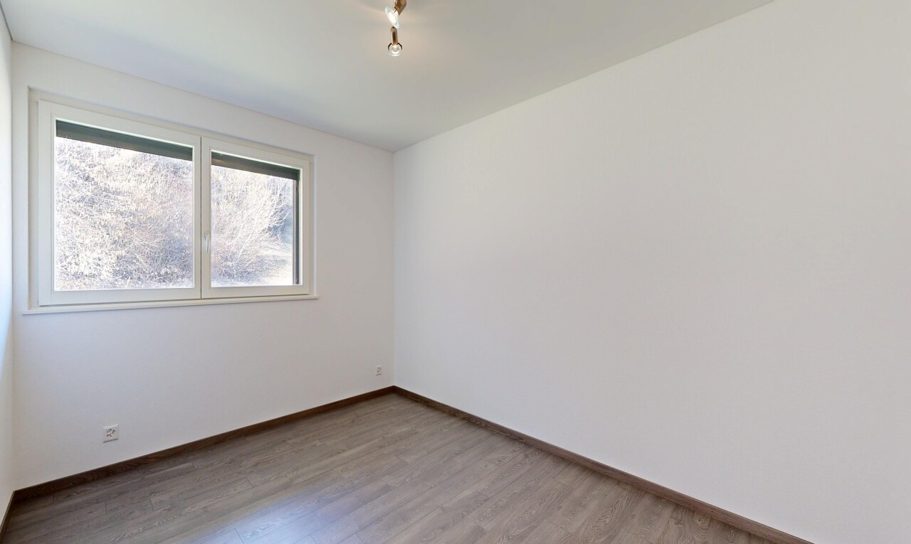 pièce vide avec drywall, cloison sèche, wood finish floor, sol en finition bois, et natural light