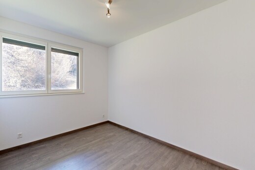 pièce vide avec drywall, cloison sèche, wood finish floor, sol en finition bois, et natural light