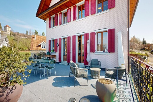 terrasse mit day time, from property, und essbereich im freien