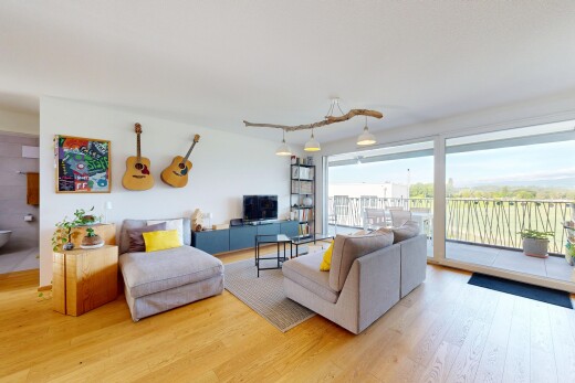 living room with light wood-style floors