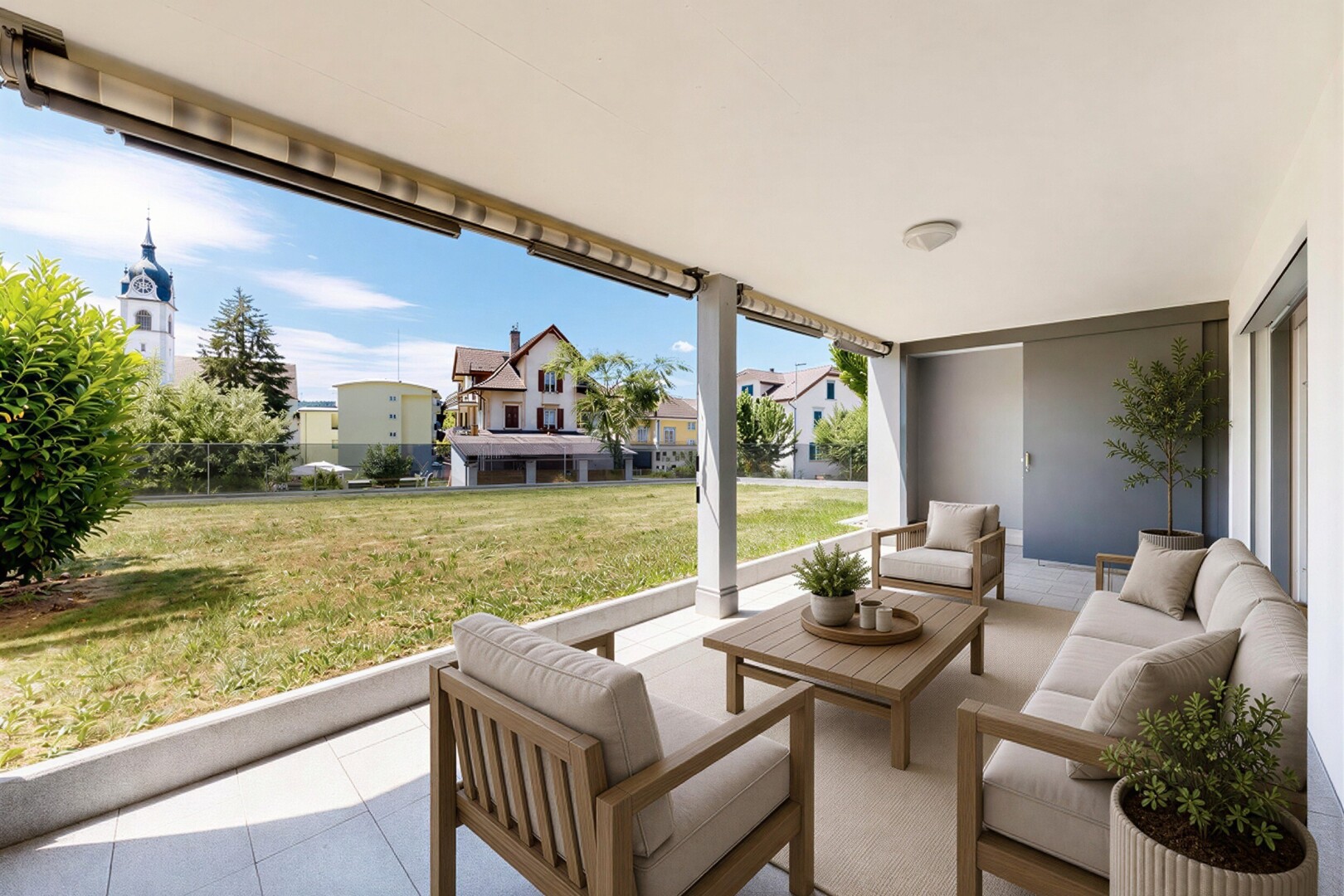 terrasse mit rasen, from property, terrasse, day time, und wohnraum im freien