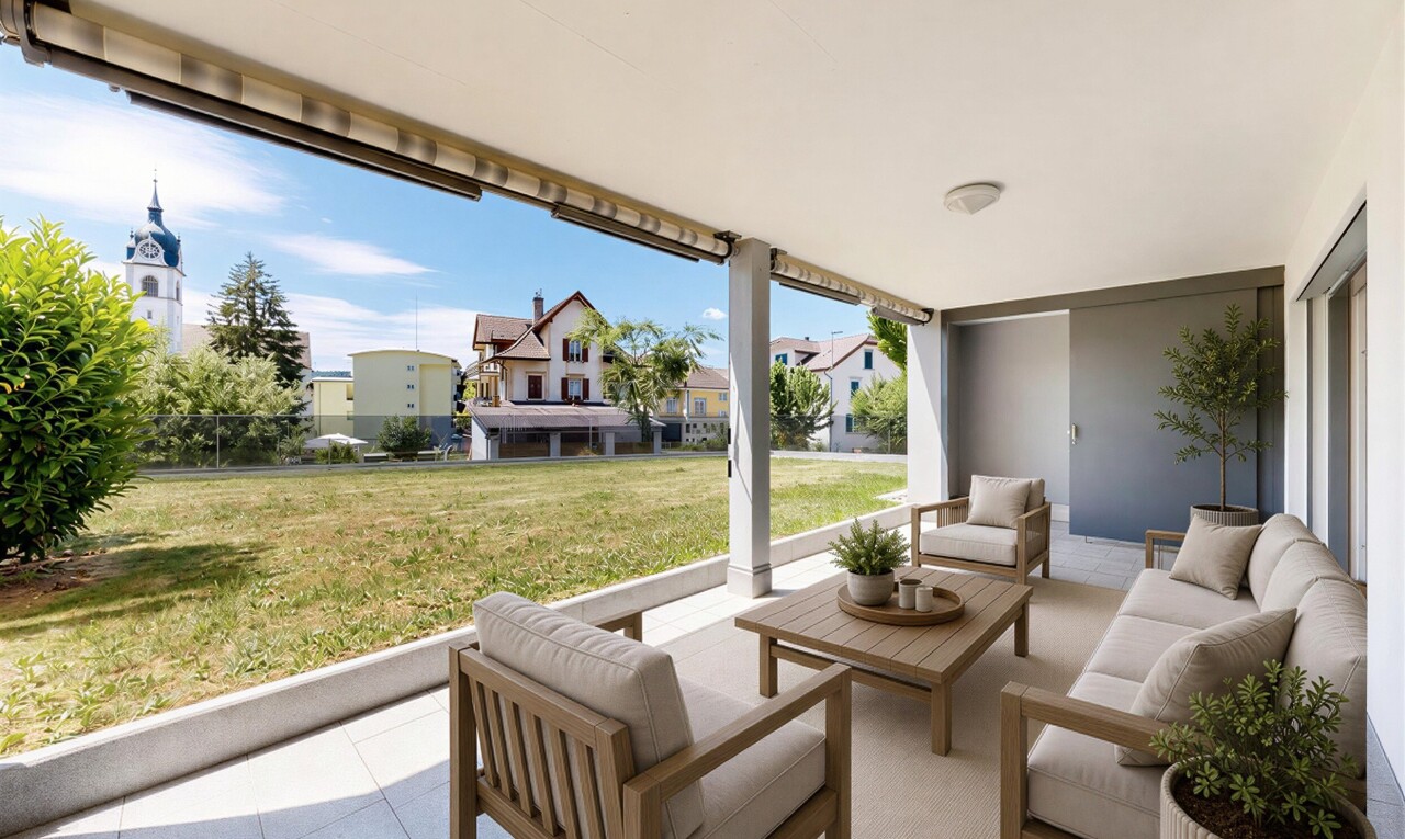 terrasse mit rasen, from property, terrasse, day time, und wohnraum im freien