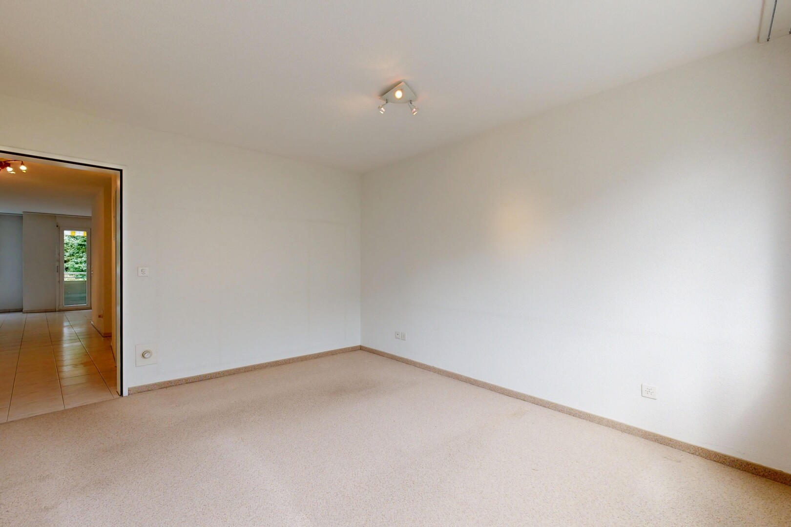 leerer raum mit teppich, carpet, natürliches licht, natural light, und gipskartonwand