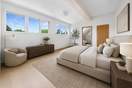 pièce vide avec day time, sol en finition bois, wood finish floor, lumière naturelle, et natural light