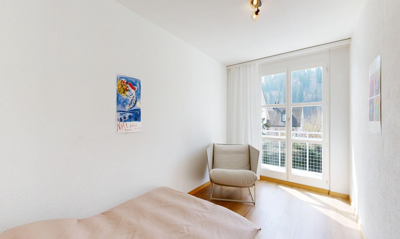 room / bedroom with light wood finished floors