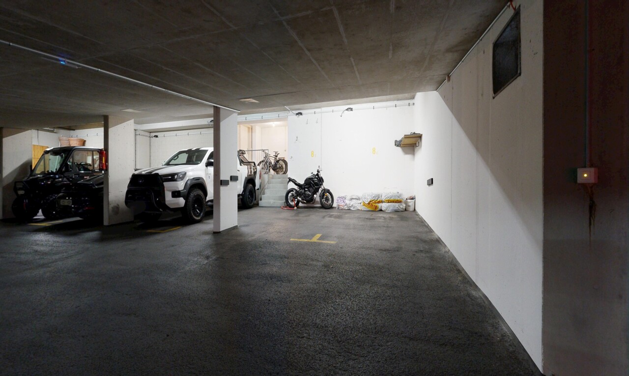 exercise room with a garage