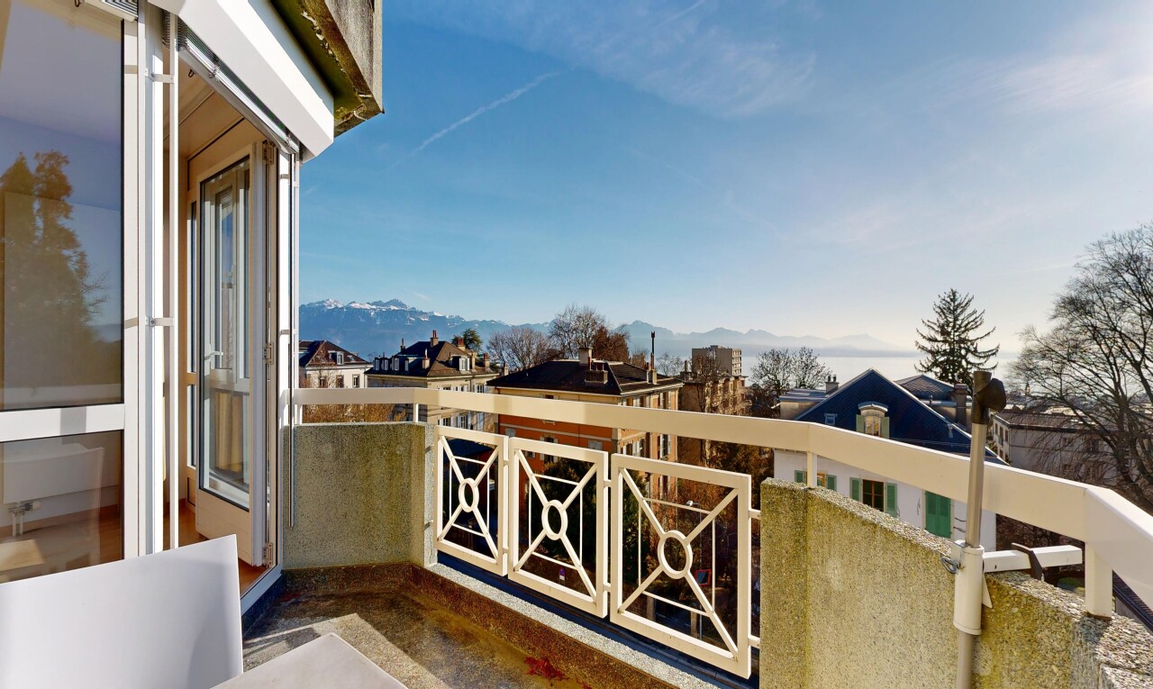 balcony with a residential view