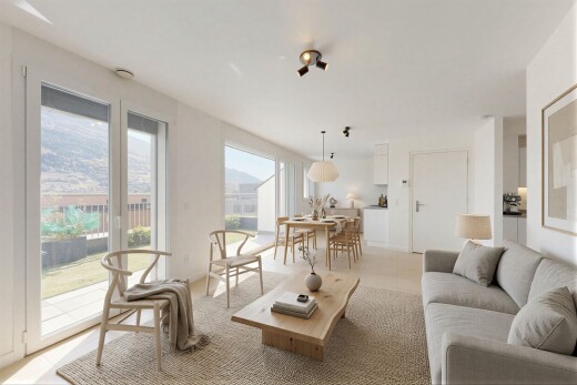 salon / salle à manger avec inside property, drywall, cloison sèche, natural light, et lumière naturelle