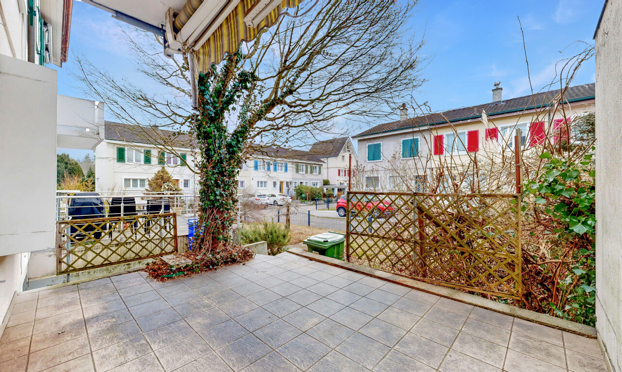 terrasse mit day time, from property, und zaun