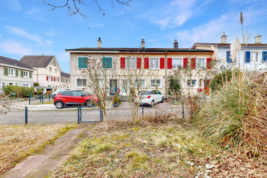 außenansicht mit day time, schornstein, tor, und zaun