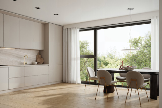 esszimmer mit inside property, natürliches licht, natural light, holzfußboden, und wood finish floor