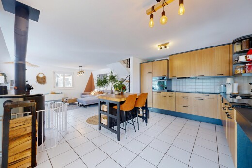 living area with light tile patterned floors