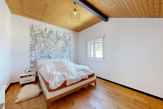 room / bedroom featuring wooden ceiling and light wood-style flooring