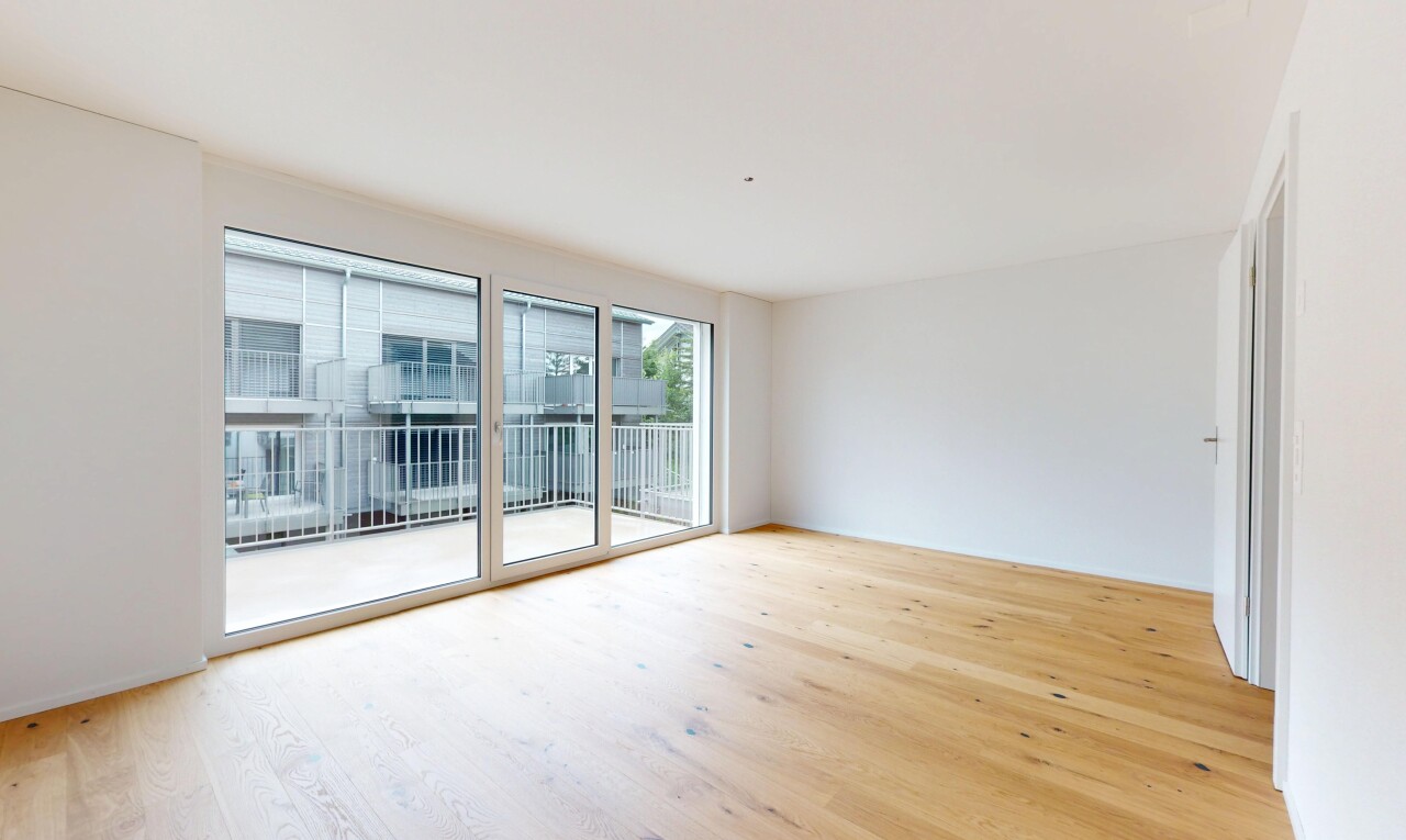 leerer raum mit gipskartonwand, drywall, holzfußboden, wood finish floor, und natürliches licht