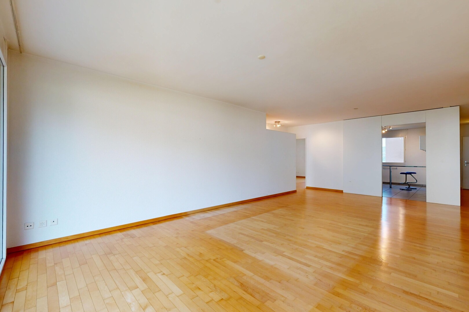 leerer raum mit wood finish floor, holzfußboden, drywall, gipskartonwand, und baseboards wall