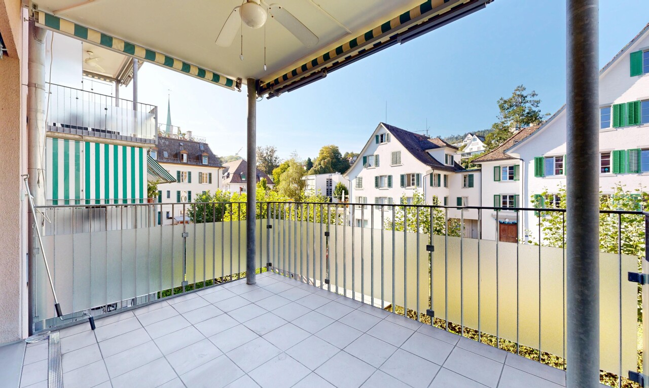terrasse mit from property, day time, view focus, und deckenventilator