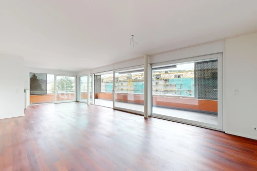 leerer raum mit außenzugang, drywall, gipskartonwand, wood finish floor, und holzfußboden