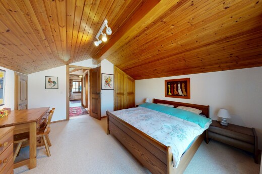 chambre avec éclairage sur rail, pièce supplémentaire, cloison sèche, drywall, et moquette