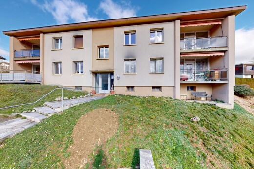 außenansicht mit day time, from community, apartment complex view, und blick auf wohnanlage