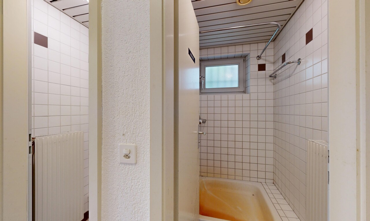 salle de bains avec radiateur, inside property, salle de bain complète, natural light, et lumière naturelle