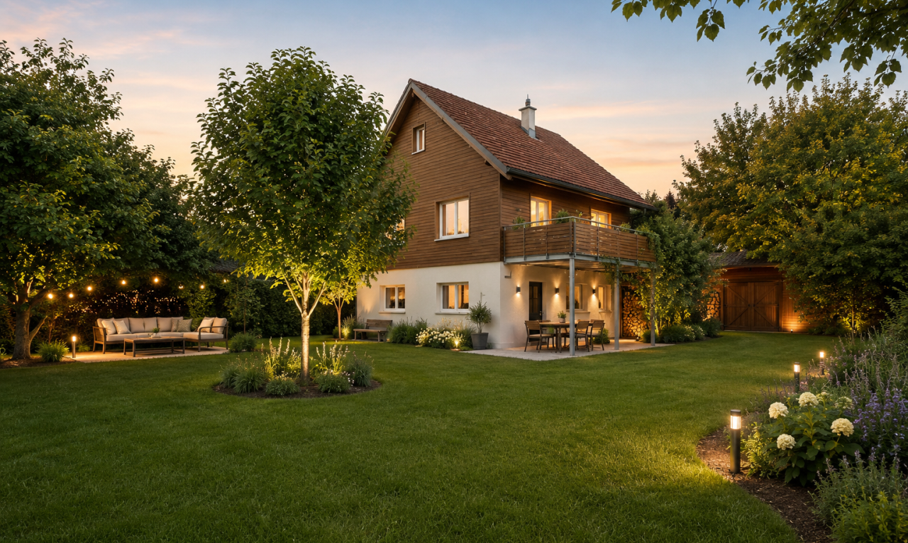 garten mit property visible, rasen, und from property