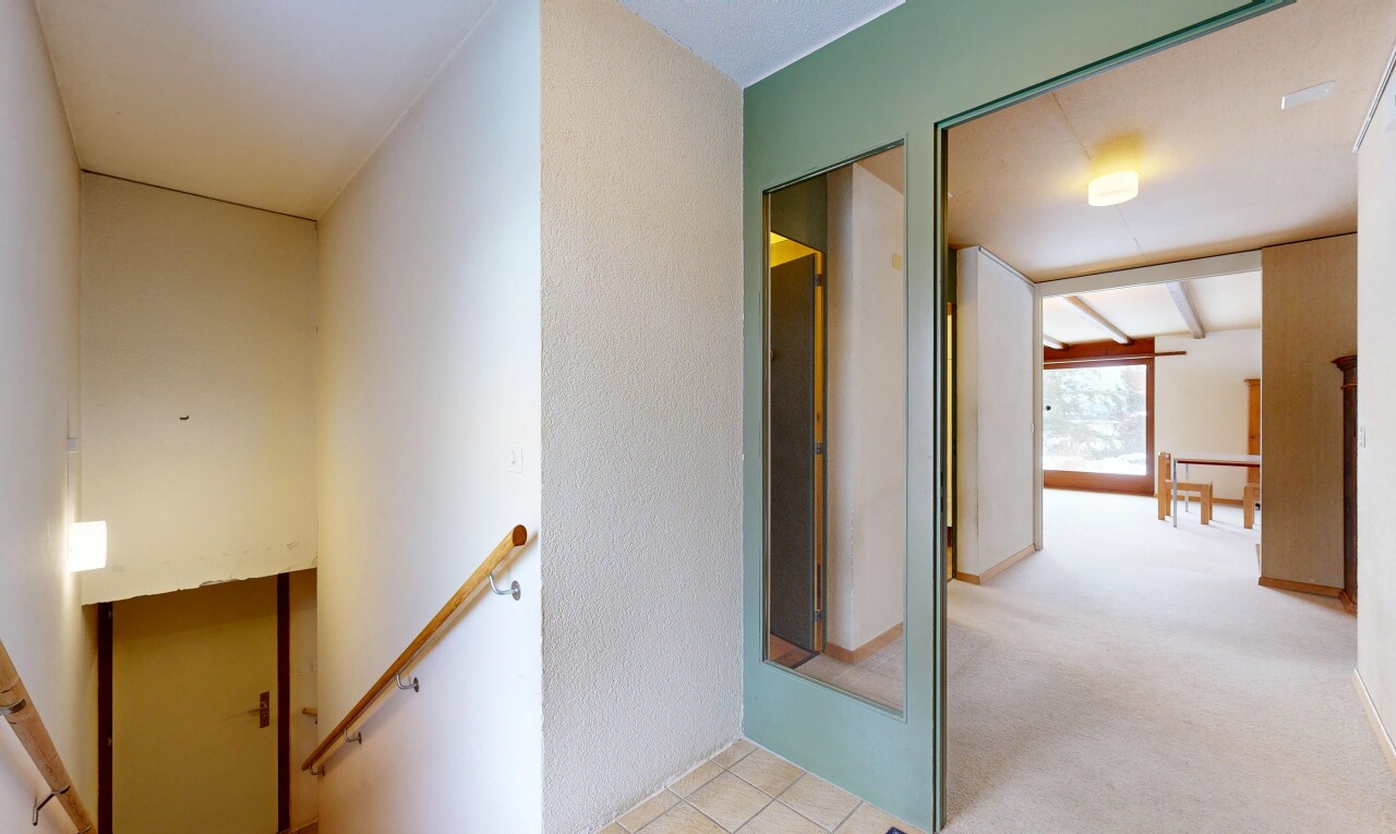 couloir avec palier à l'étage, inside property, moquette, carpet, et lumière naturelle