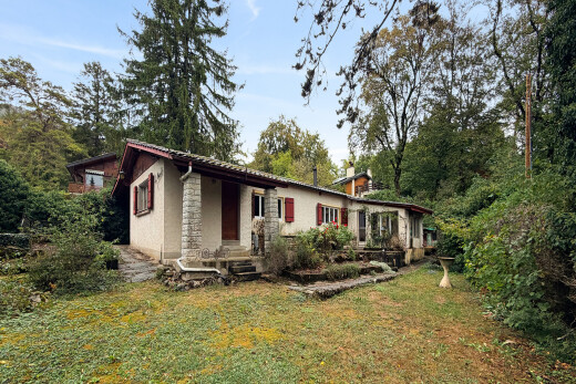 außenansicht mit rasen, property visible, from property, day time, und waldblick