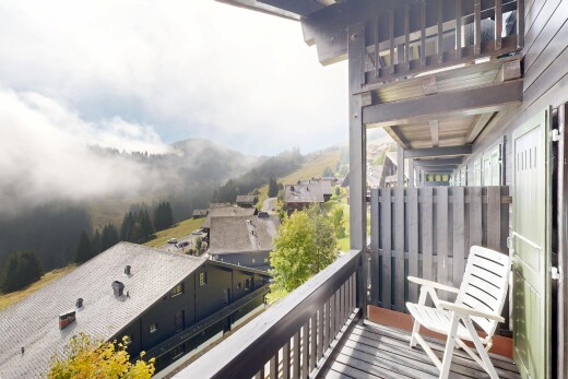 balcon avec balcon, from property, et overcast