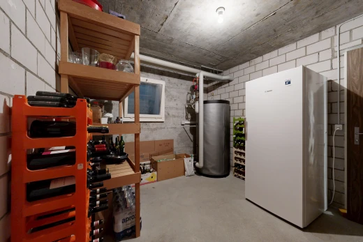 storage room with water heater