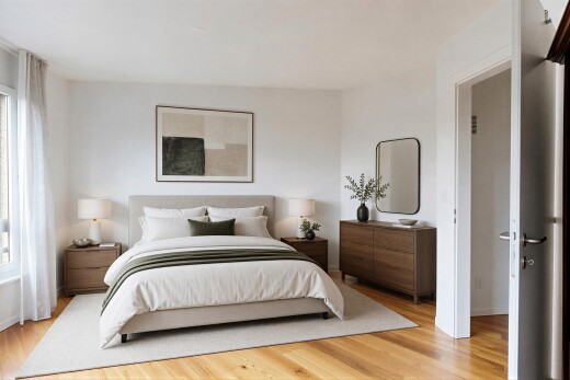 room / bedroom featuring light wood-type flooring and baseboards