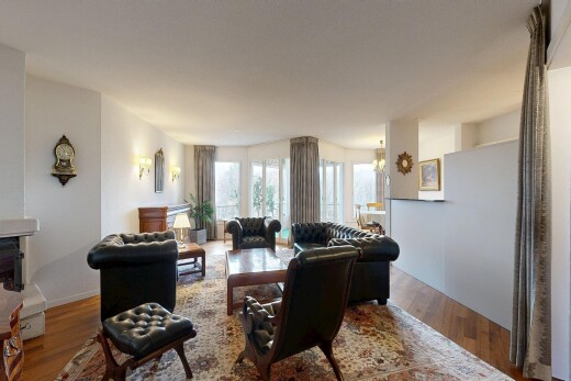 living room with wood finished floors