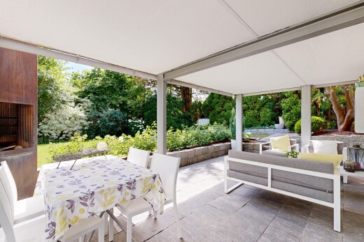 terrasse mit essbereich im freien, terrasse, und wohnraum im freien