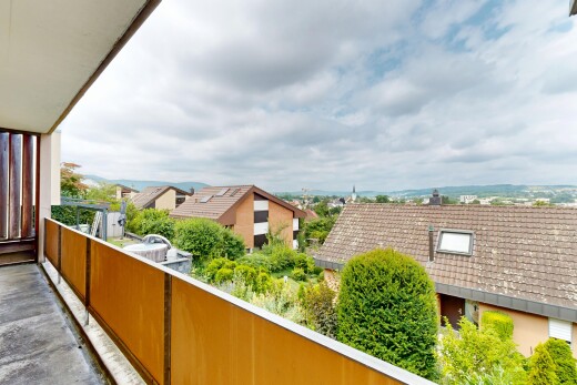balkon mit balkon, from property, und overcast