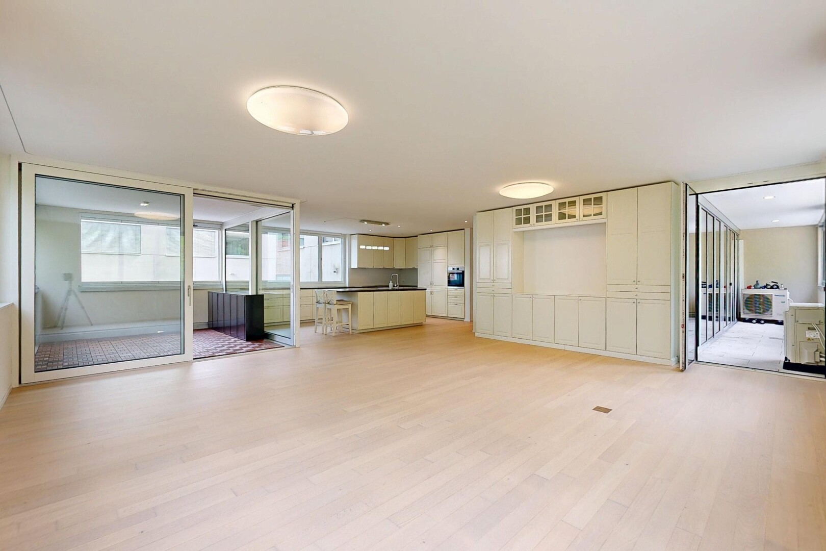 empty room with light wood-type flooring