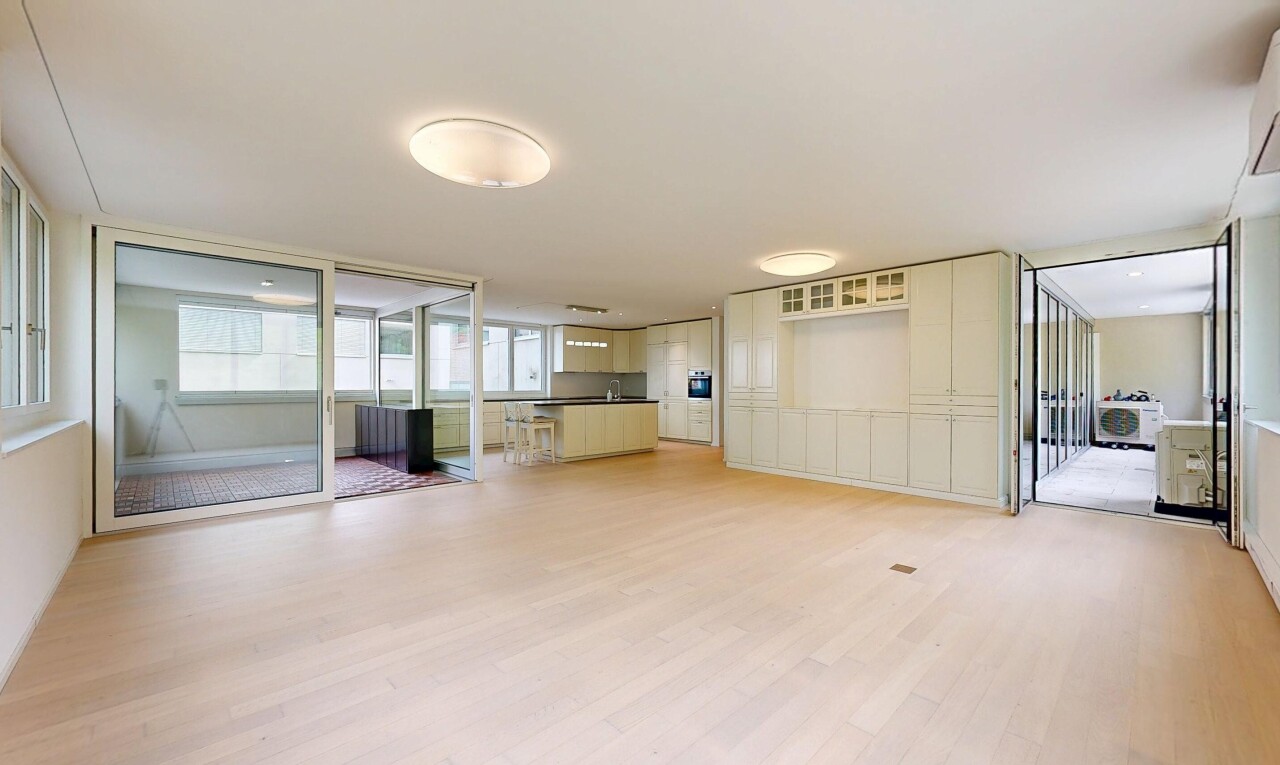 empty room with light wood-type flooring