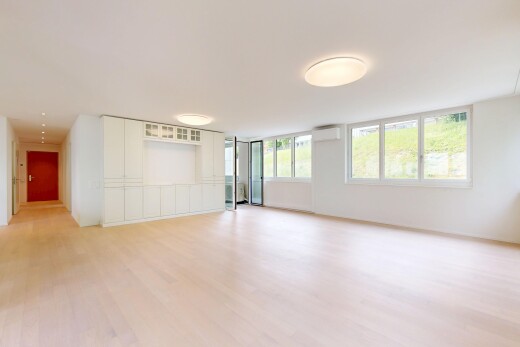 leerer raum mit drywall, gipskartonwand, natural light, natürliches licht, und wood finish floor