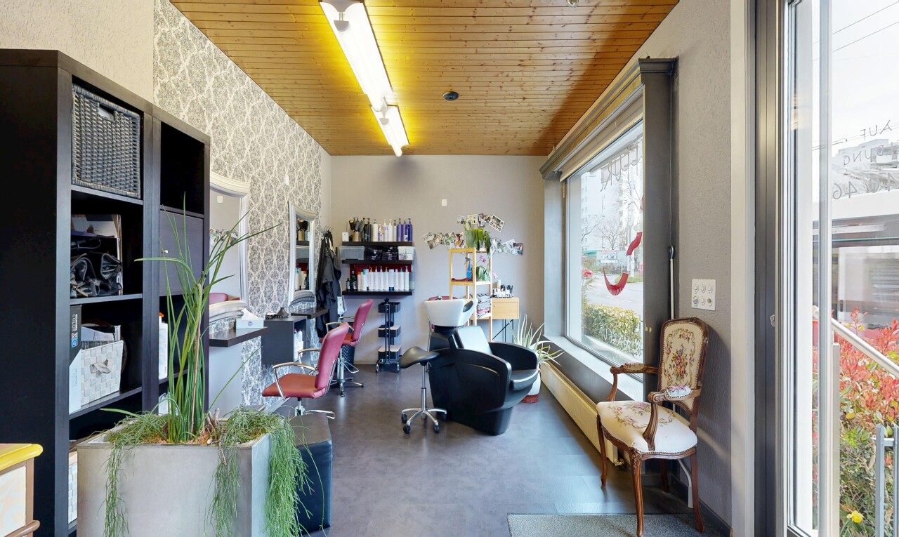 office featuring wood ceiling and wallpapered walls