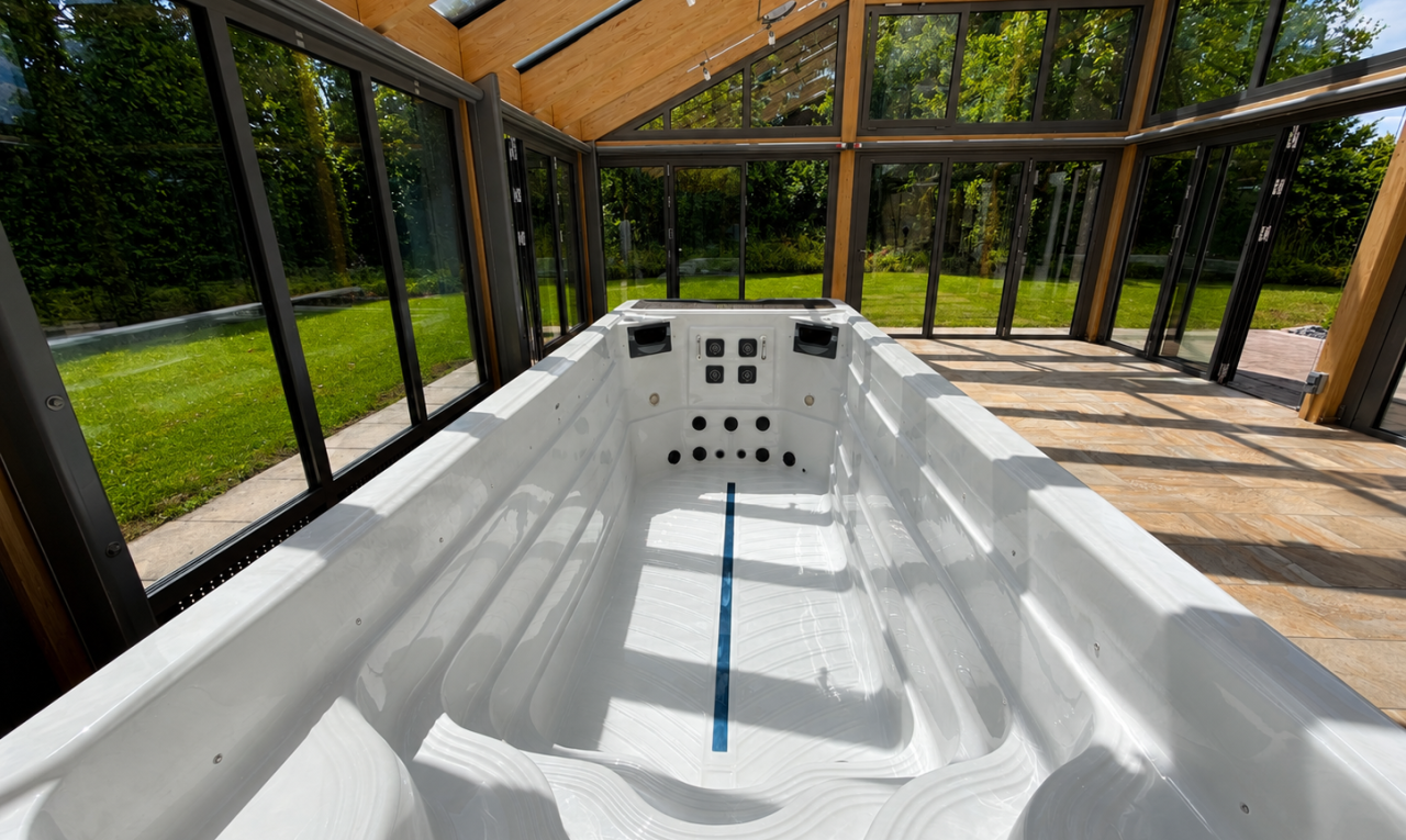 terrasse mit wintergarten, waldblick, und woods view