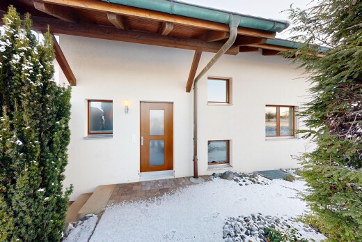 außenansicht mit property visible, stuckverkleidung, und overcast