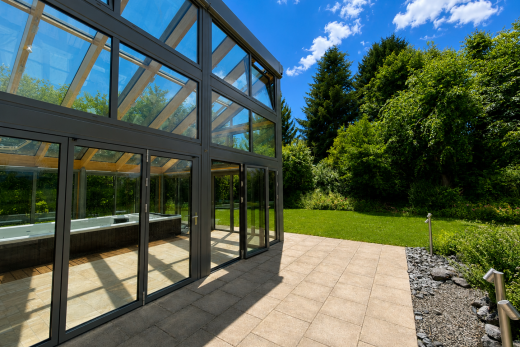 terrasse mit wintergarten, whirlpool, terrasse, from property, und day time