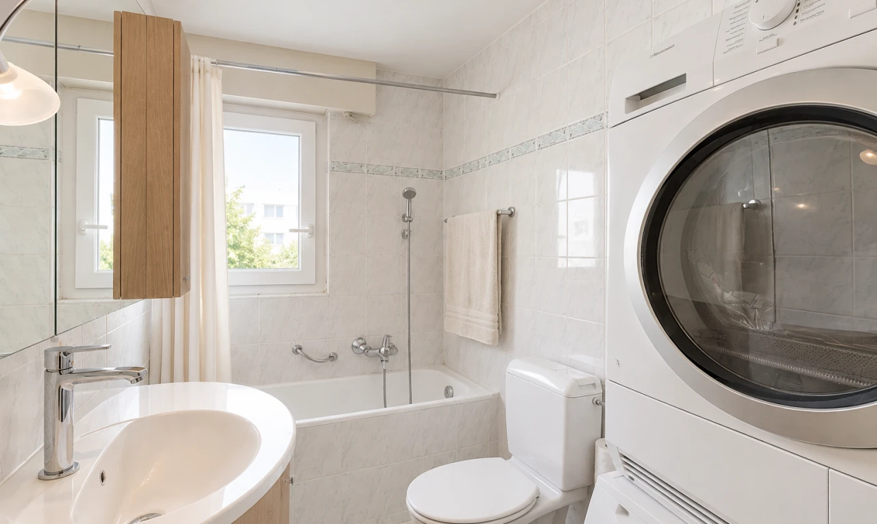 salle de bains avec évier, douche-bain combinés, salle de bain complète, toilette, et miroir