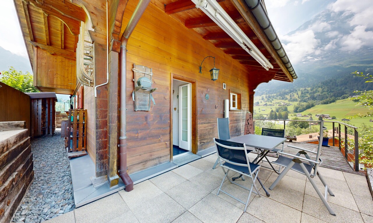 terrasse mit from property und essbereich im freien