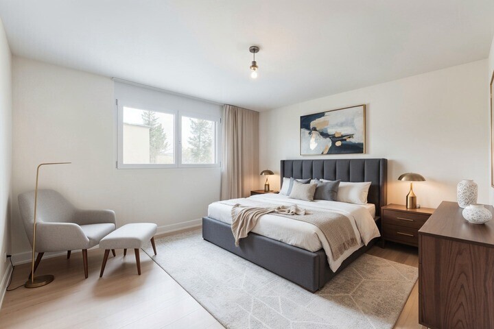 room / bedroom with light wood-style floors and baseboards