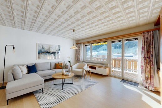 living area with light wood finished floors