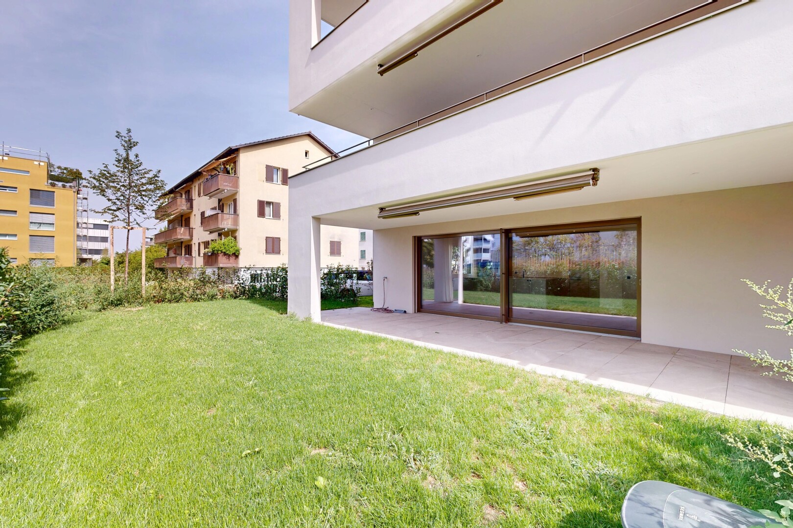 garden with a lawn