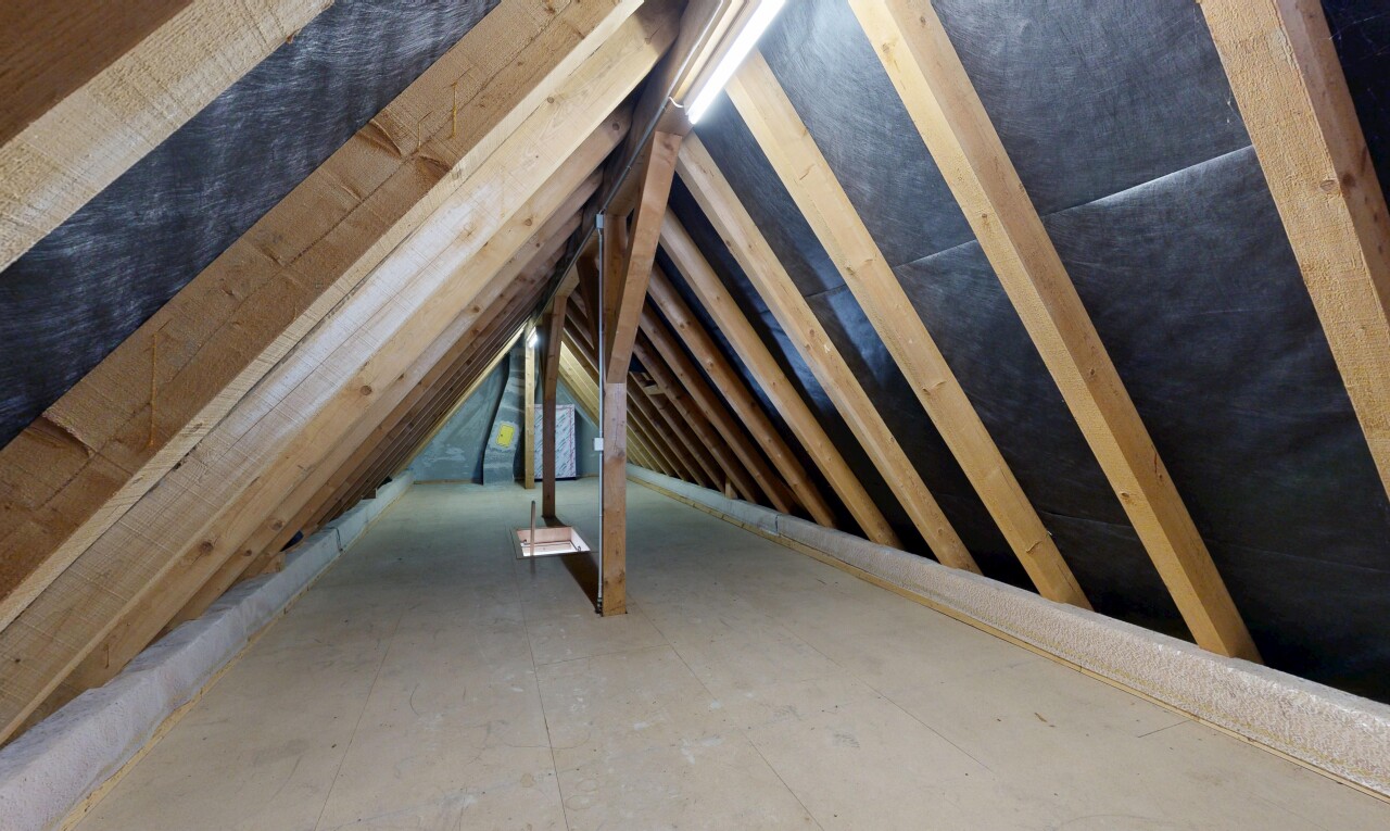 détails avec attic, attic / basement / garage, unfinished floor, floor, et interior