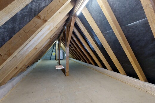 détails avec attic, attic / basement / garage, unfinished floor, floor, et interior