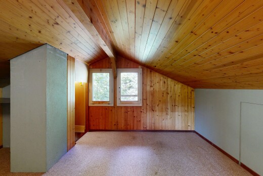 leerer raum mit zusätzliches zimmer, dachschräge, natürliches licht, vaulted ceiling, und natural light