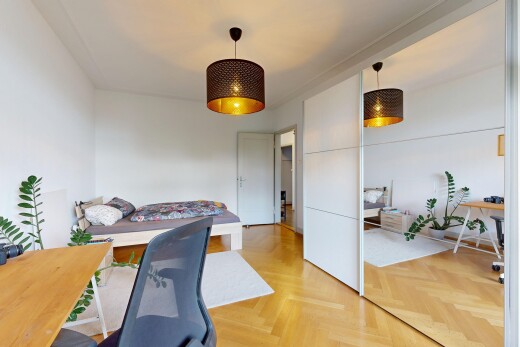 esszimmer mit bürobereich, gipskartonwand, drywall, parquet floor, und inside property